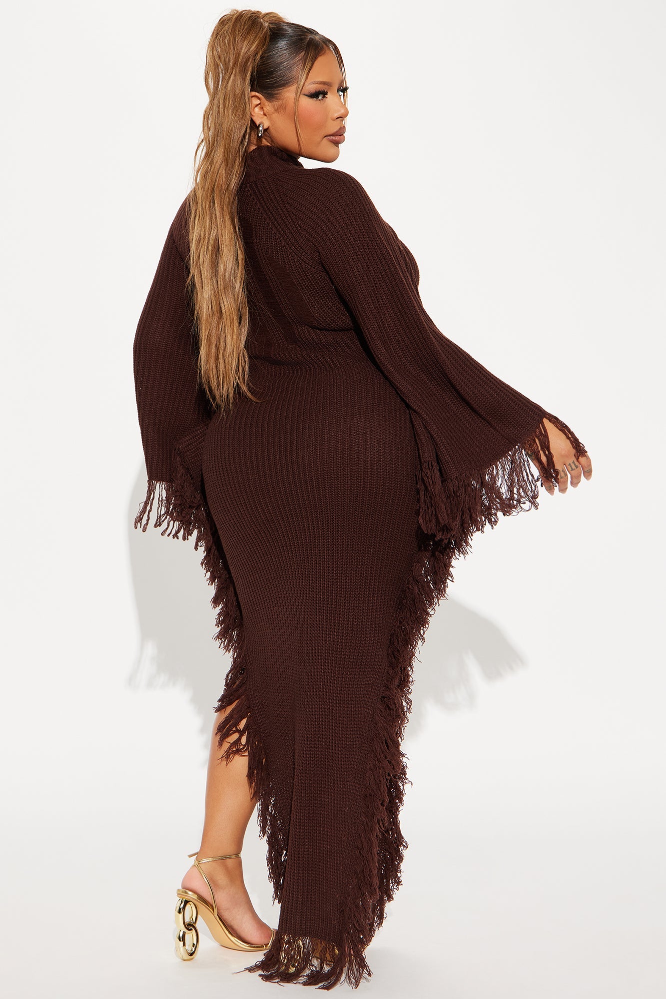 Venae Sweater Maxi Dress - Brown