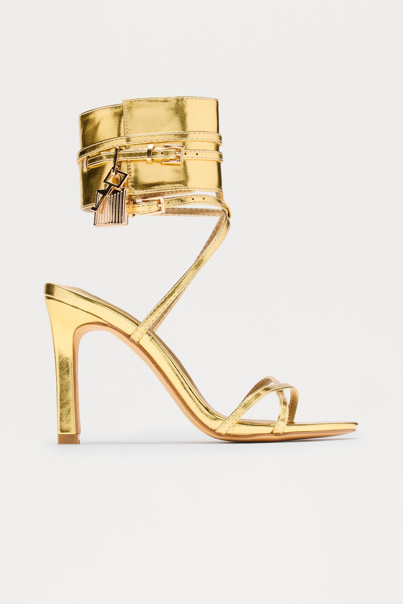 Irene Hardware Lock Heels - Gold