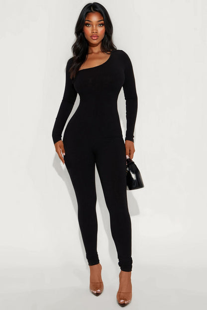 Final Edit Snatched Long Sleeve Jumpsuit - Black