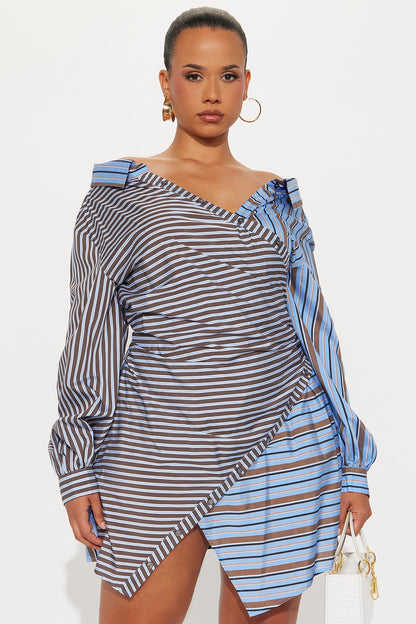 Independent Gal Mini Dress - Blue/combo