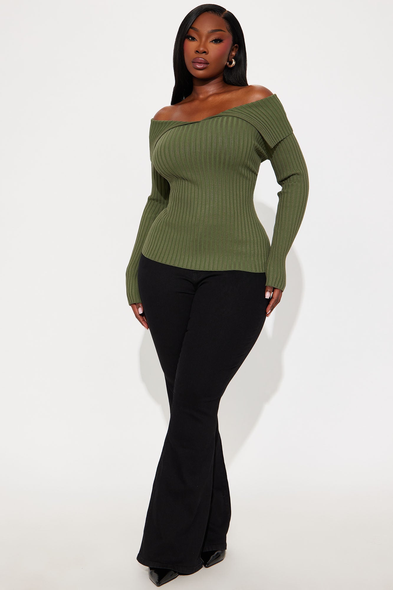 Give Me Attention Washed Sweater Top - Olive
