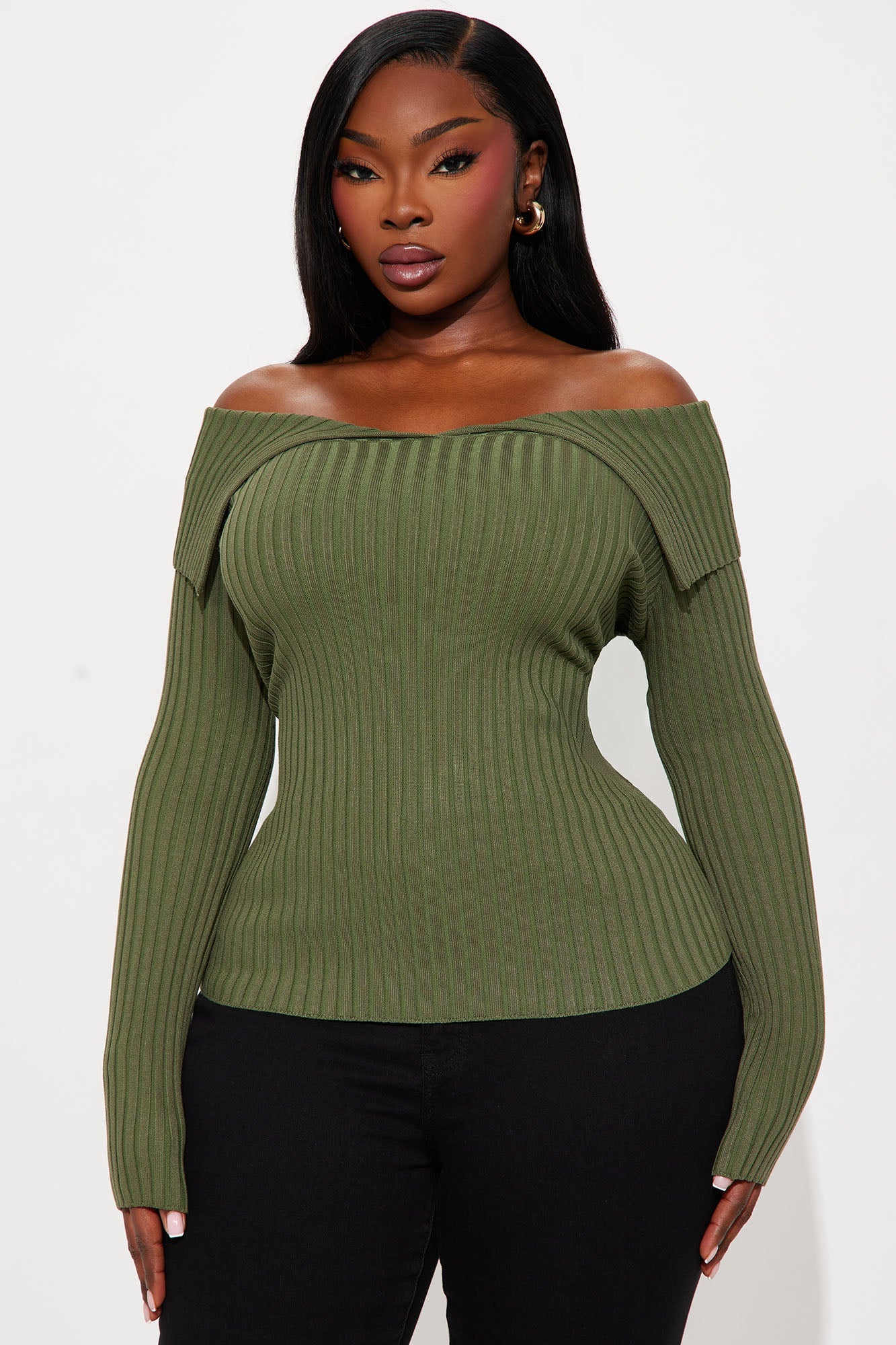 Give Me Attention Washed Sweater Top - Olive
