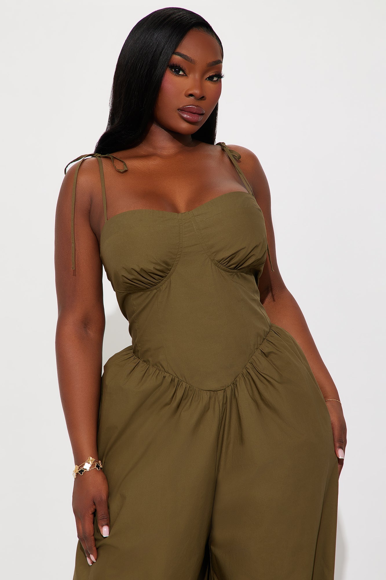 Lighter Than Air Poplin Jumpsuit - Olive