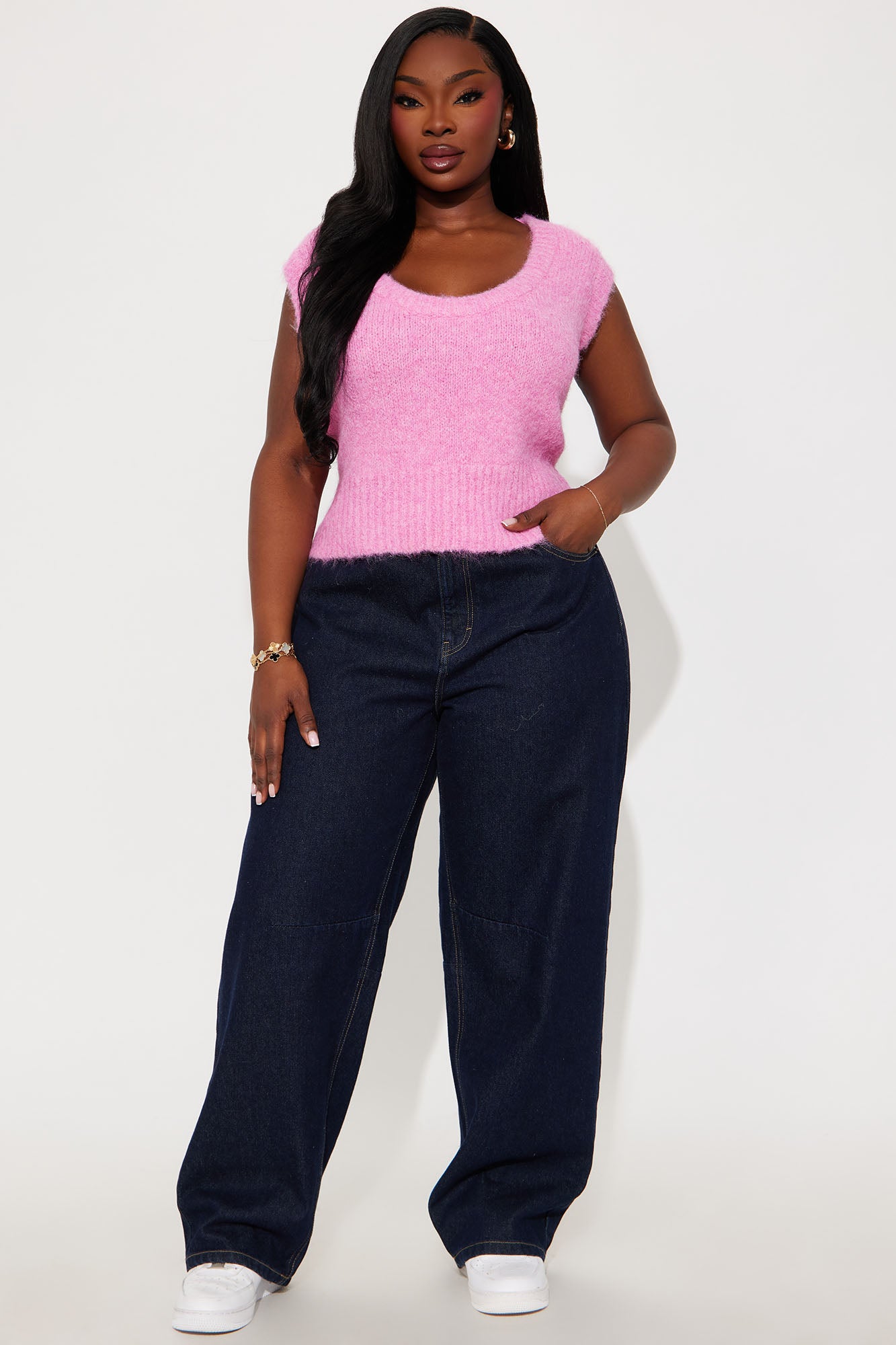Well Behaved Fuzzy Sweater - Pink