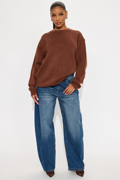 The Cozy Days Pullover Sweater - Chestnut