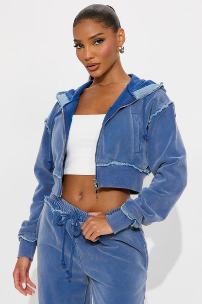 Your Favorite Fleece Low Rise Pant Set - Blue