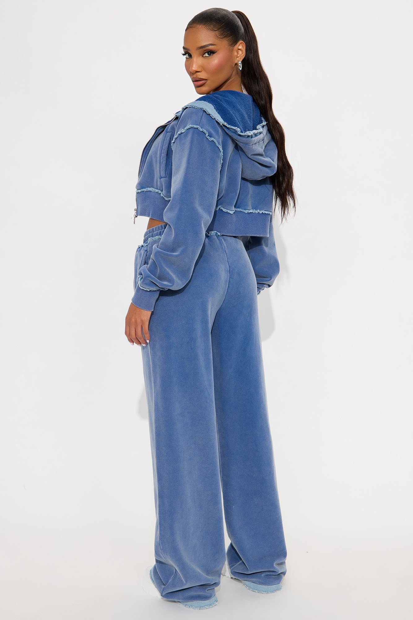 Your Favorite Fleece Low Rise Pant Set - Blue
