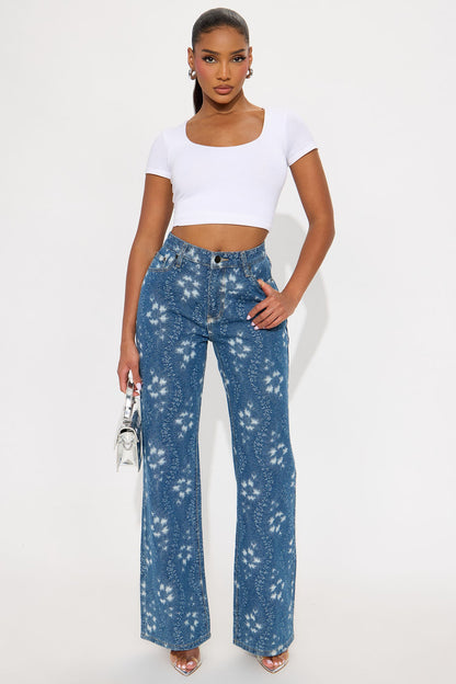 Kaleidoscope Dreams Straight Leg Jeans - Medium Wash