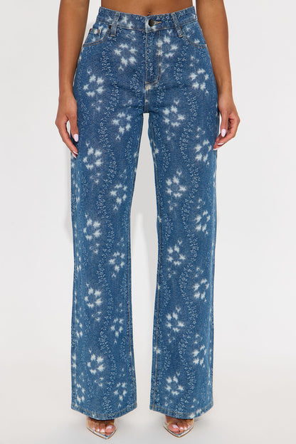 Kaleidoscope Dreams Straight Leg Jeans - Medium Wash