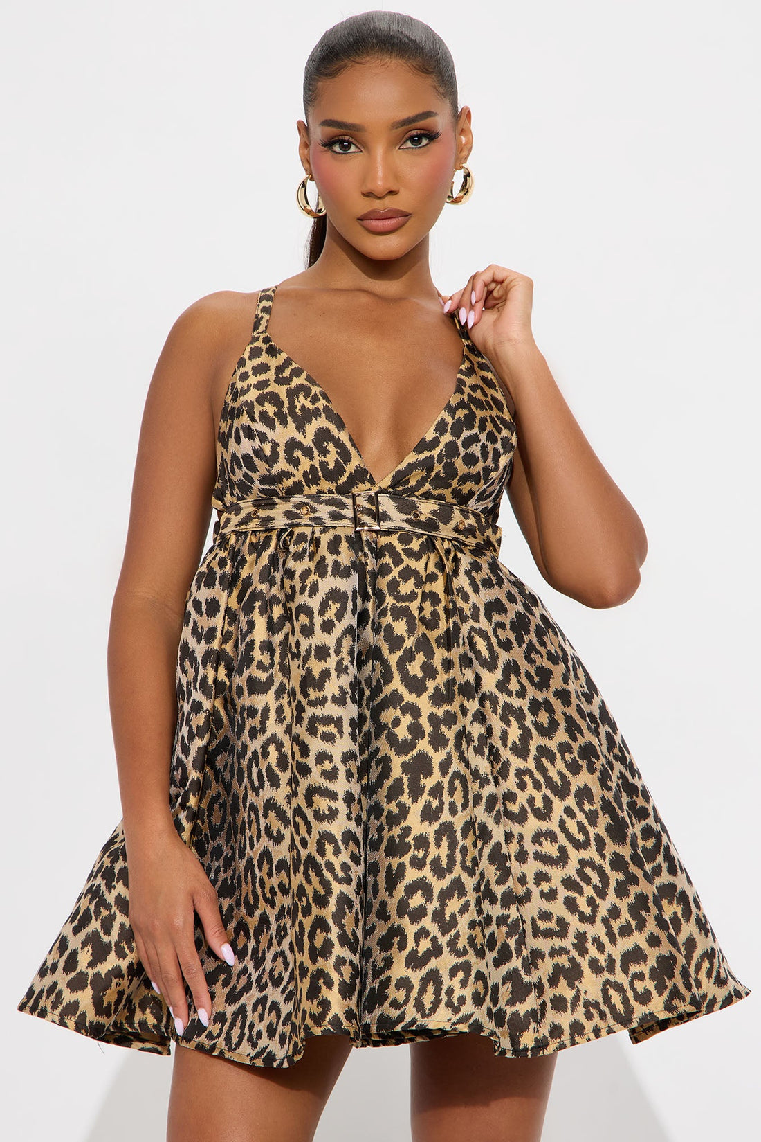 Janae Printed Mini Dress - Leopard