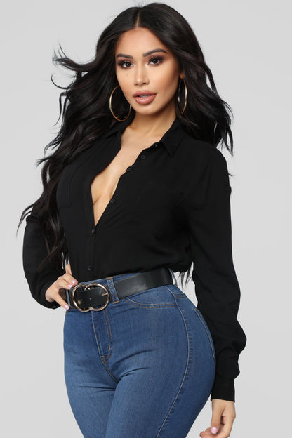 Aurora Woven Top - Black