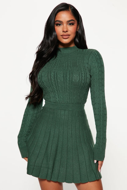 Selene Sweater Skirt Set - Hunter