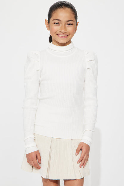 Mini Get On With It Turtleneck Sweater - Ivory