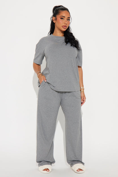 Relax Mood PJ Pant Set - Heather Grey