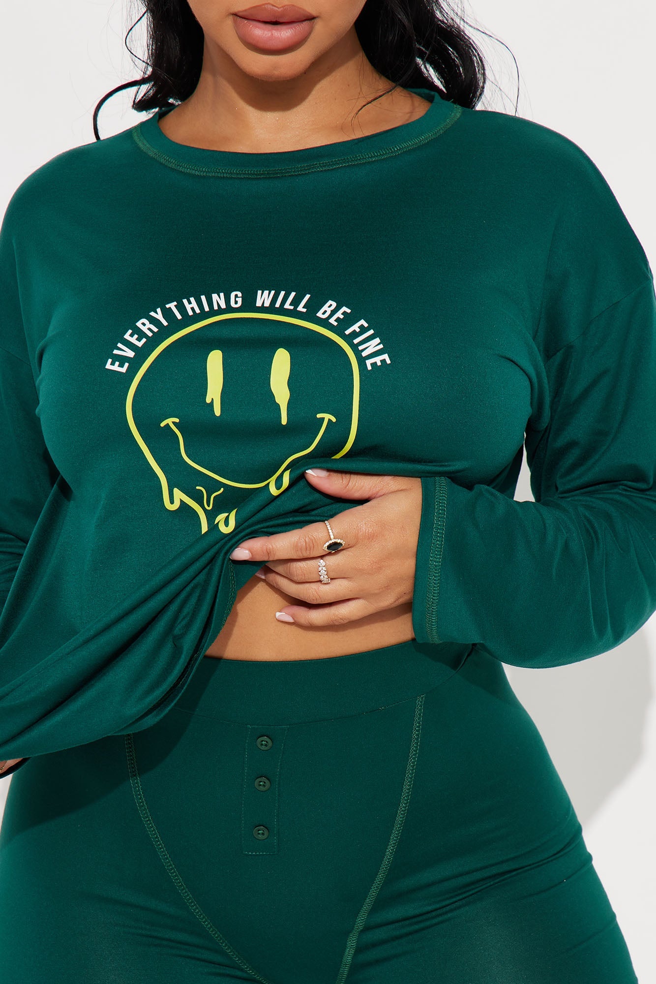 Everything Will Be Fine PJ Boxer Short Set - Hunter