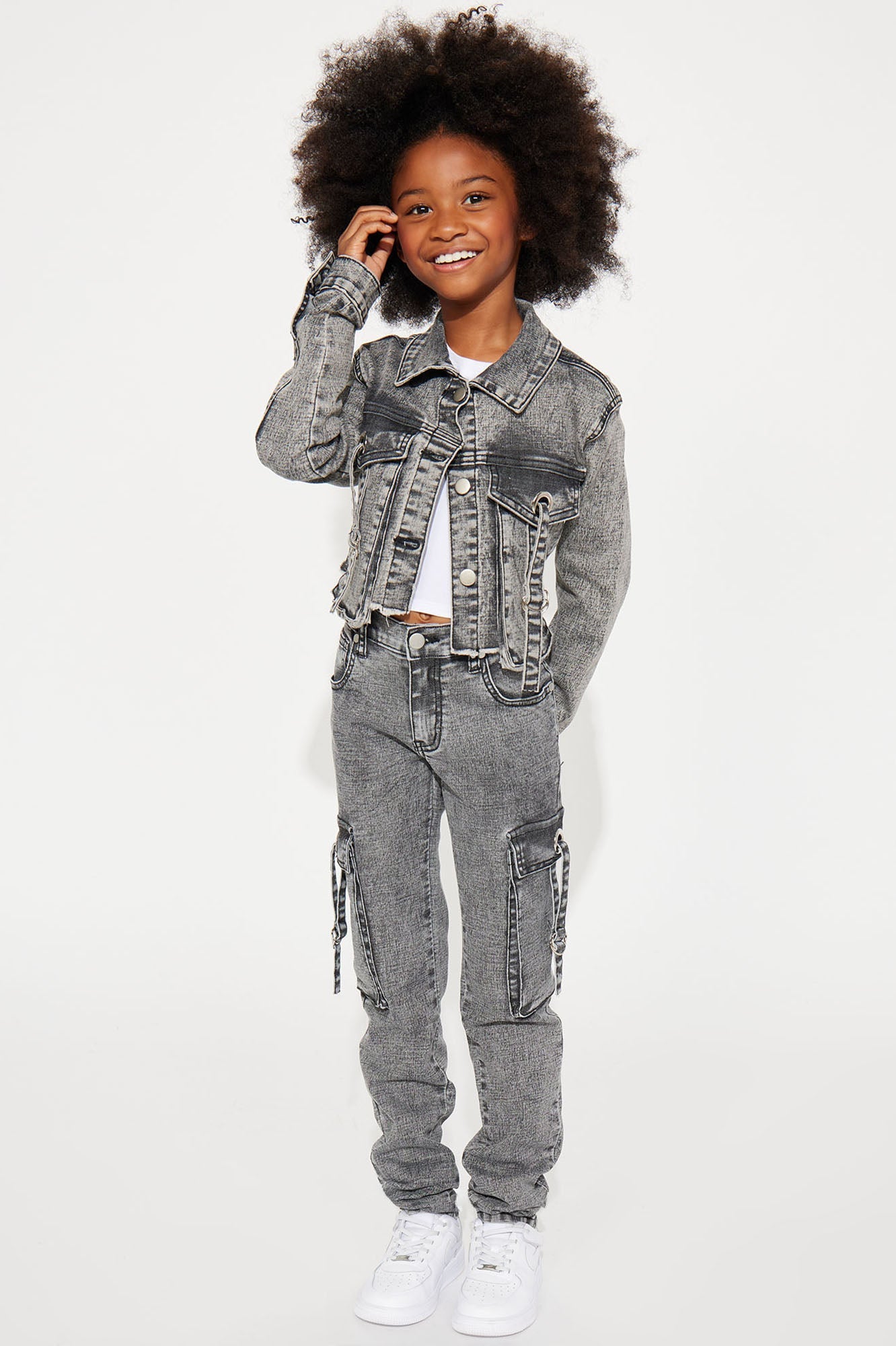 Mini Stand By Me Denim Jean &amp; Jacket Set - Black Wash