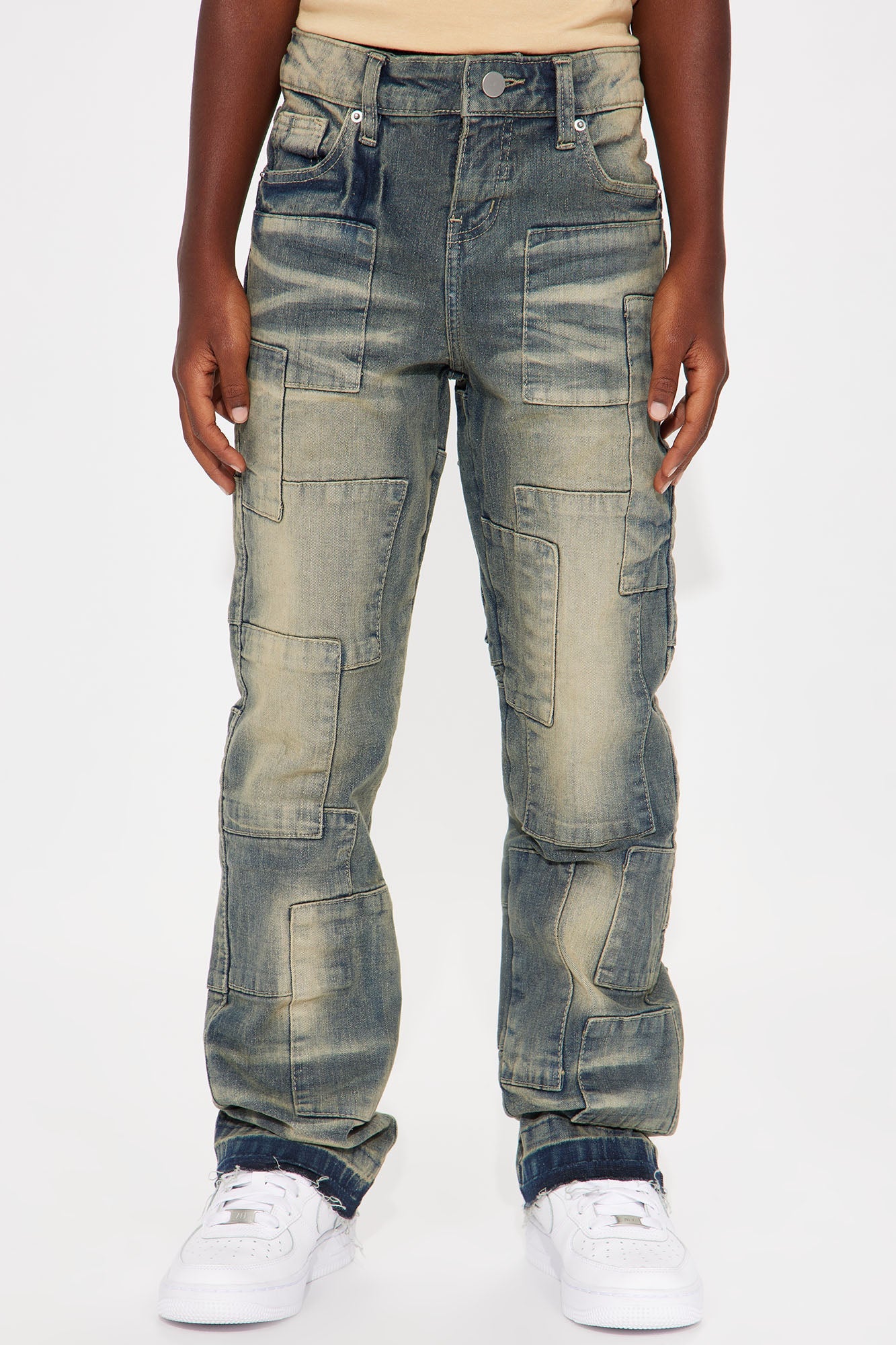 Mini Mosley Stacked Slim Flare Jeans - Medium Wash
