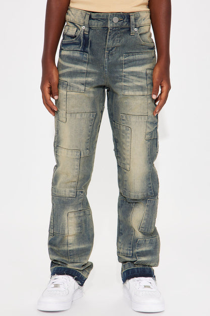 Mini Mosley Stacked Slim Flare Jeans - Medium Wash
