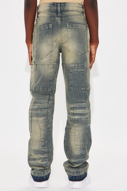 Mini Mosley Stacked Slim Flare Jeans - Medium Wash