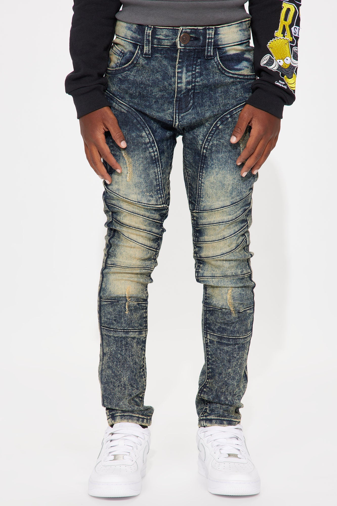Mini Denim Moto Rip And Repair II Jeans - Vintage Wash