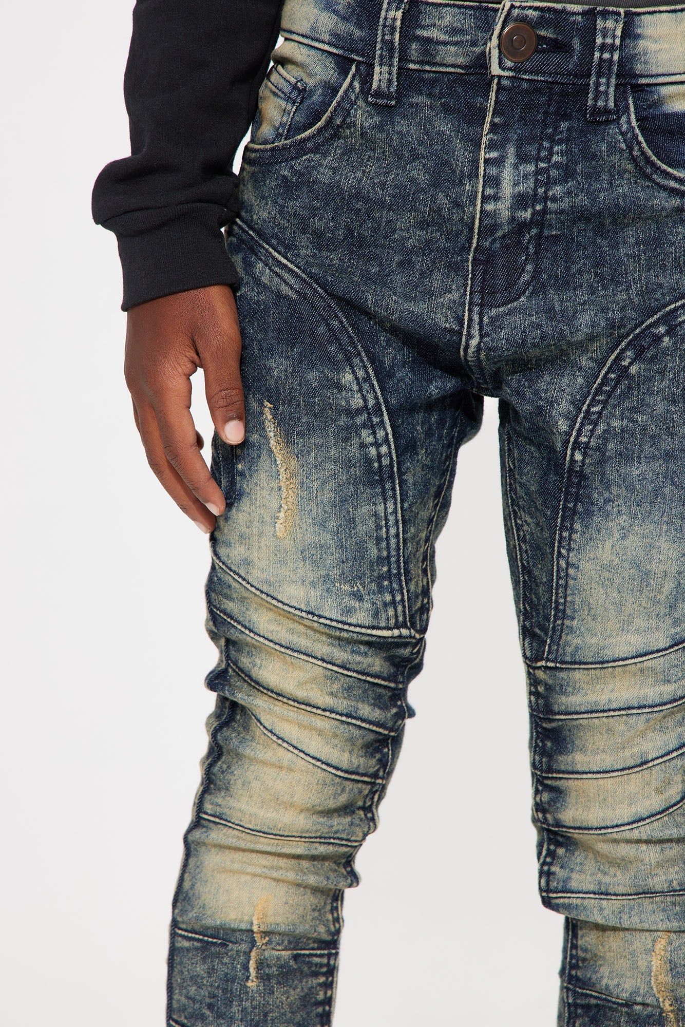 Mini Denim Moto Rip And Repair II Jeans - Vintage Wash