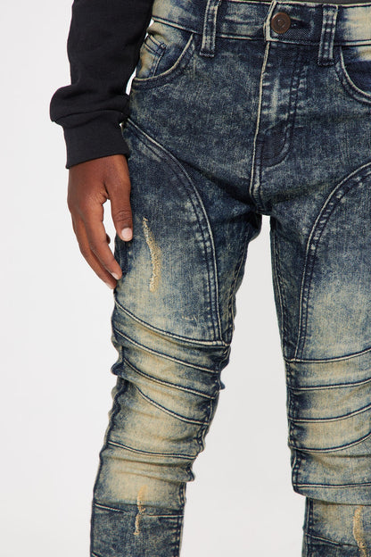 Mini Denim Moto Rip And Repair II Jeans - Vintage Wash