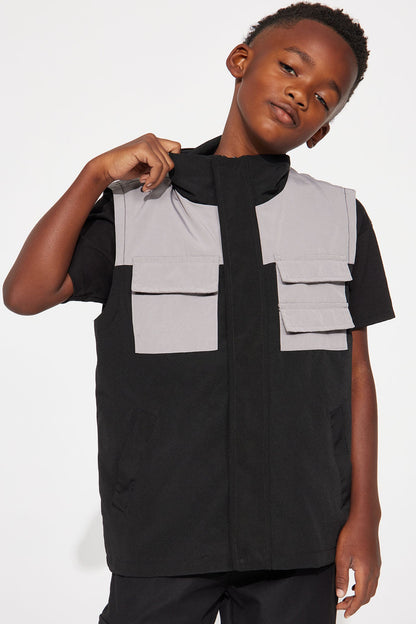 Mini Where I Belong Nylon Vest - Black/Grey
