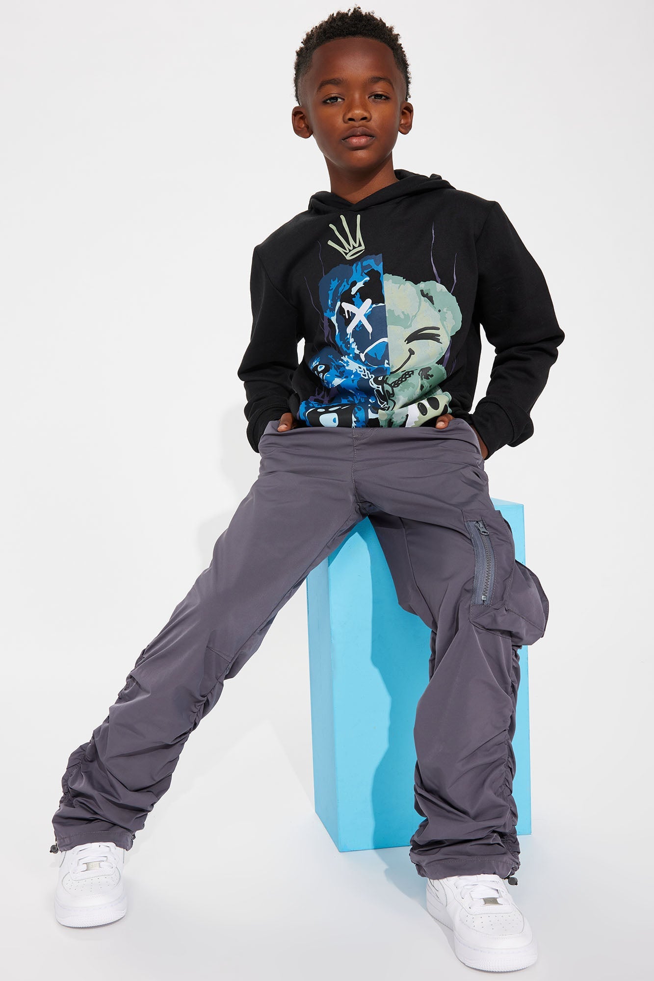 Mini Tell Me When To Go Nylon Pant - Charcoal