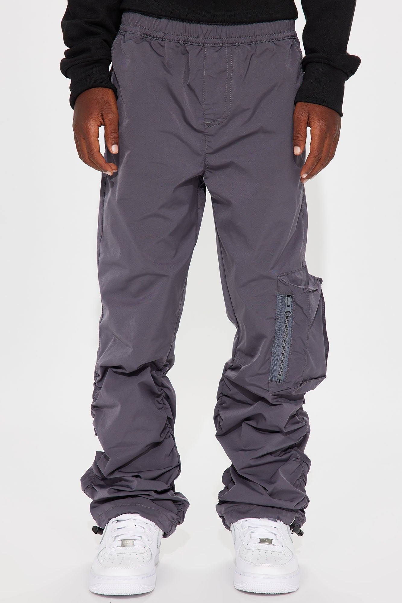 Mini Tell Me When To Go Nylon Pant - Charcoal