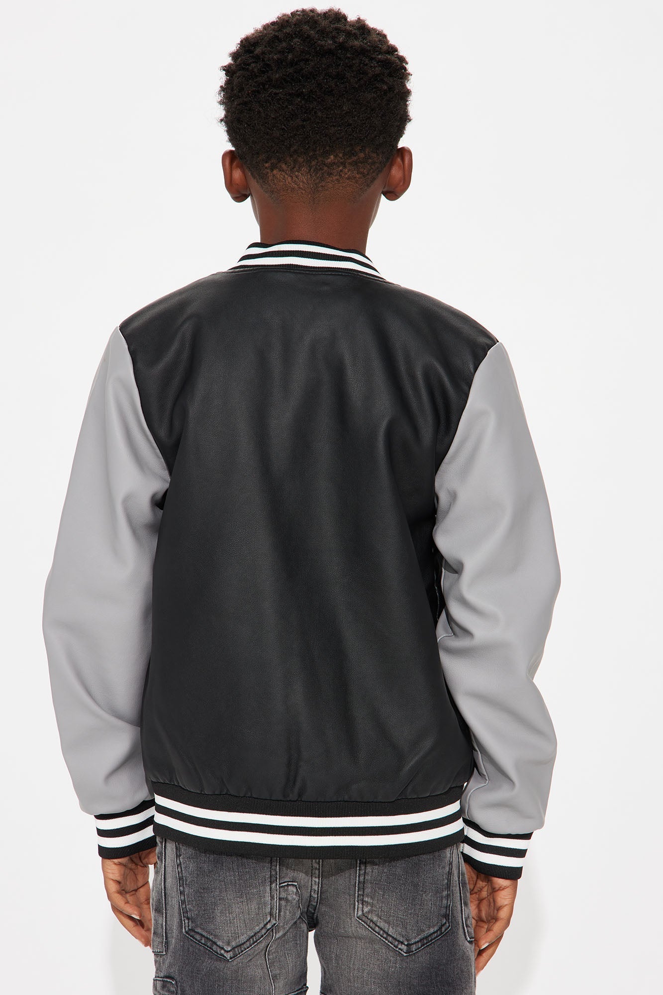 Mini Greatest Of All Time In LA Varsity Jacket - Black/Grey