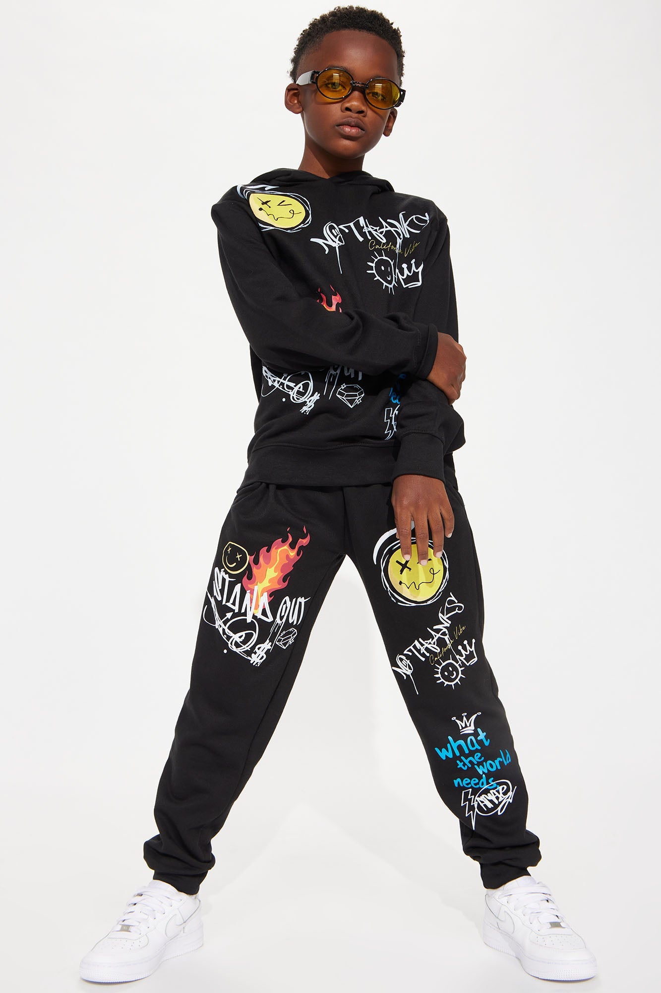 Mini Be Different Jogger Set - Black