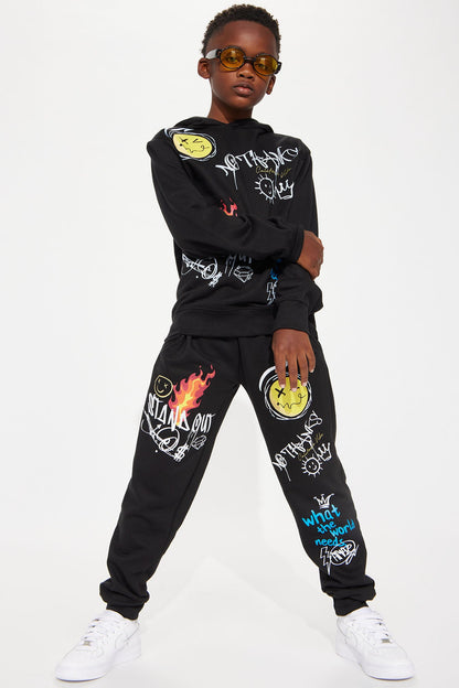 Mini Be Different Jogger Set - Black