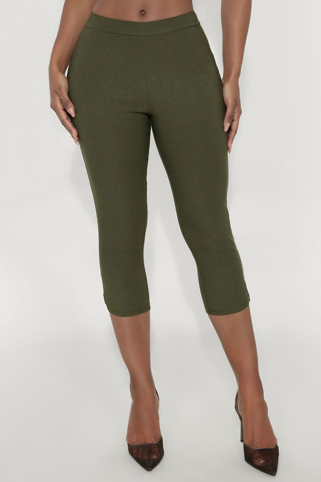 Natalia Millennium Capri Skinny Pant 20″ - Olive