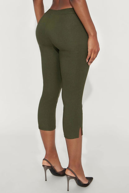 Natalia Millennium Capri Skinny Pant 20″ - Olive
