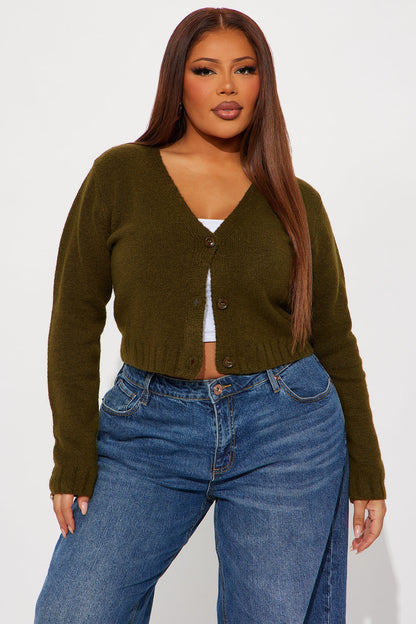 Warm Me Up Cardigan - Olive