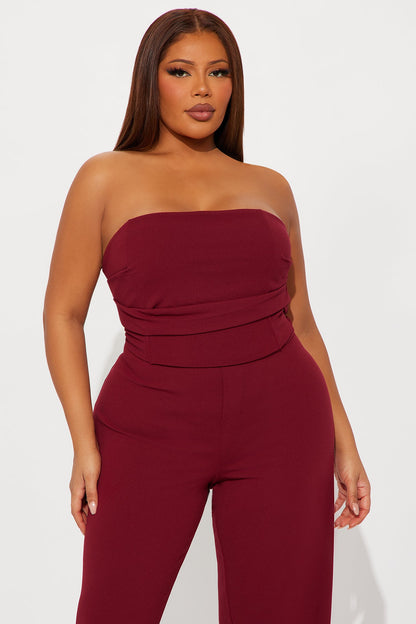 Emma Strapless Jumpsuit - Plum