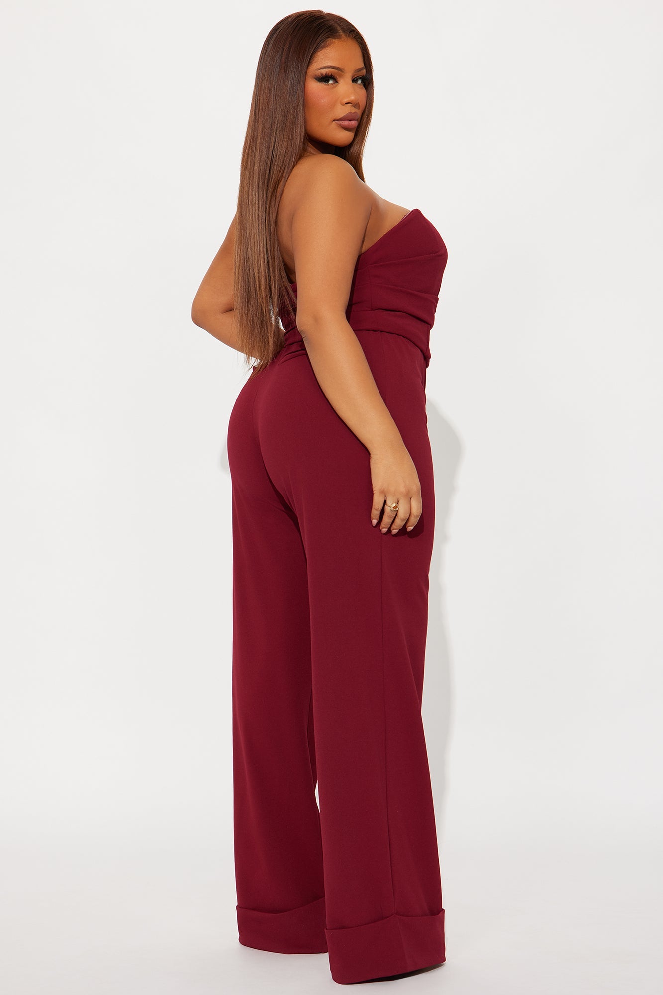 Emma Strapless Jumpsuit - Plum