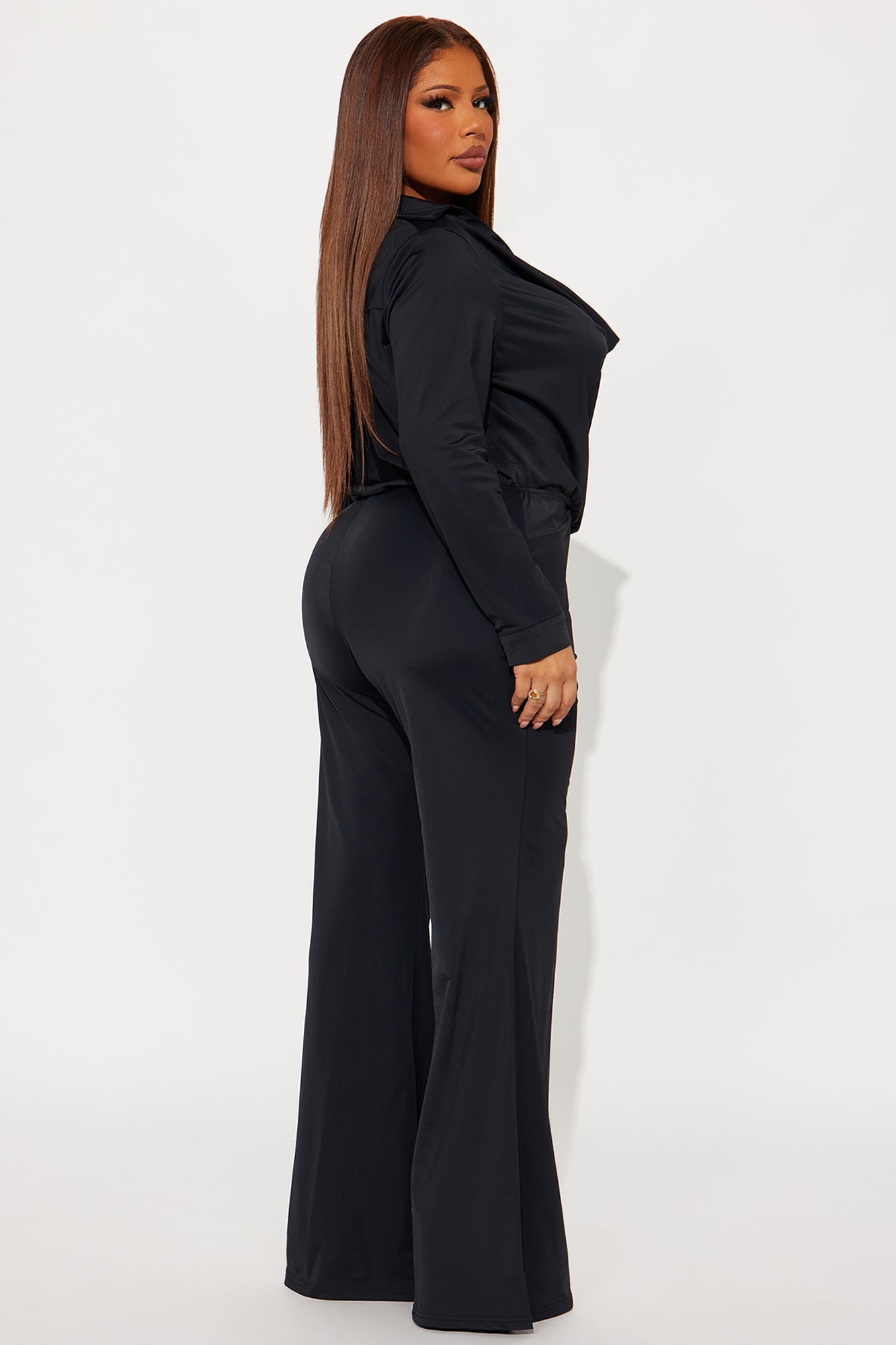 Claire Tricot Flare Jumpsuit - Black