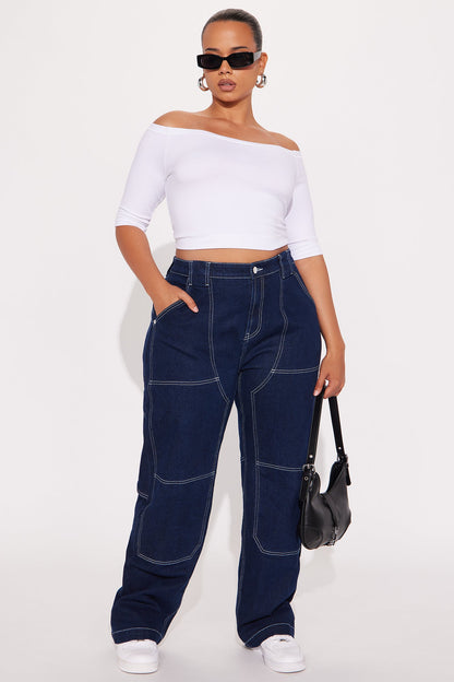 Rise And Grind Straight Leg Jeans - Dark Wash