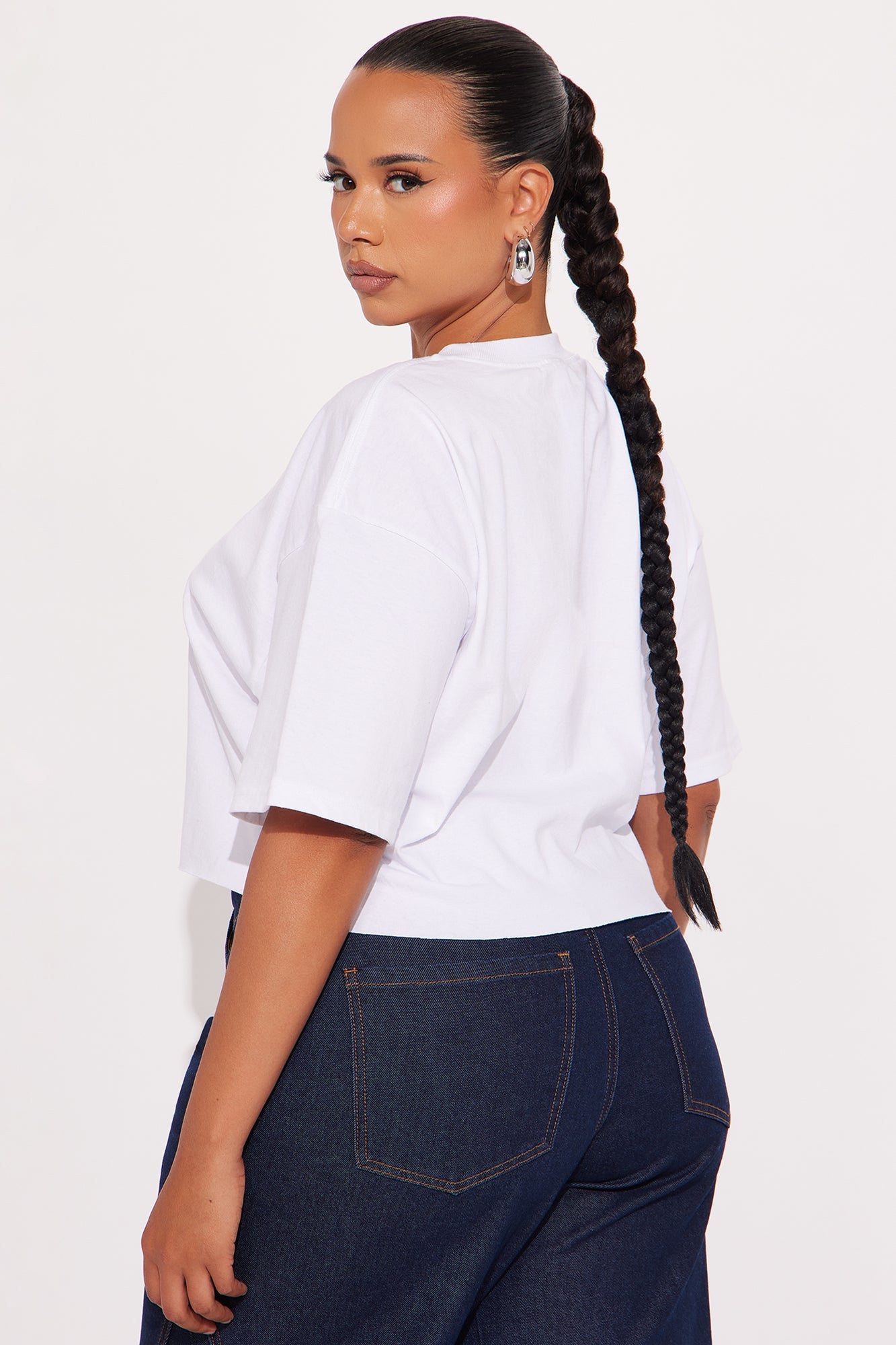 Watermelon Slices Cropped Tee - White