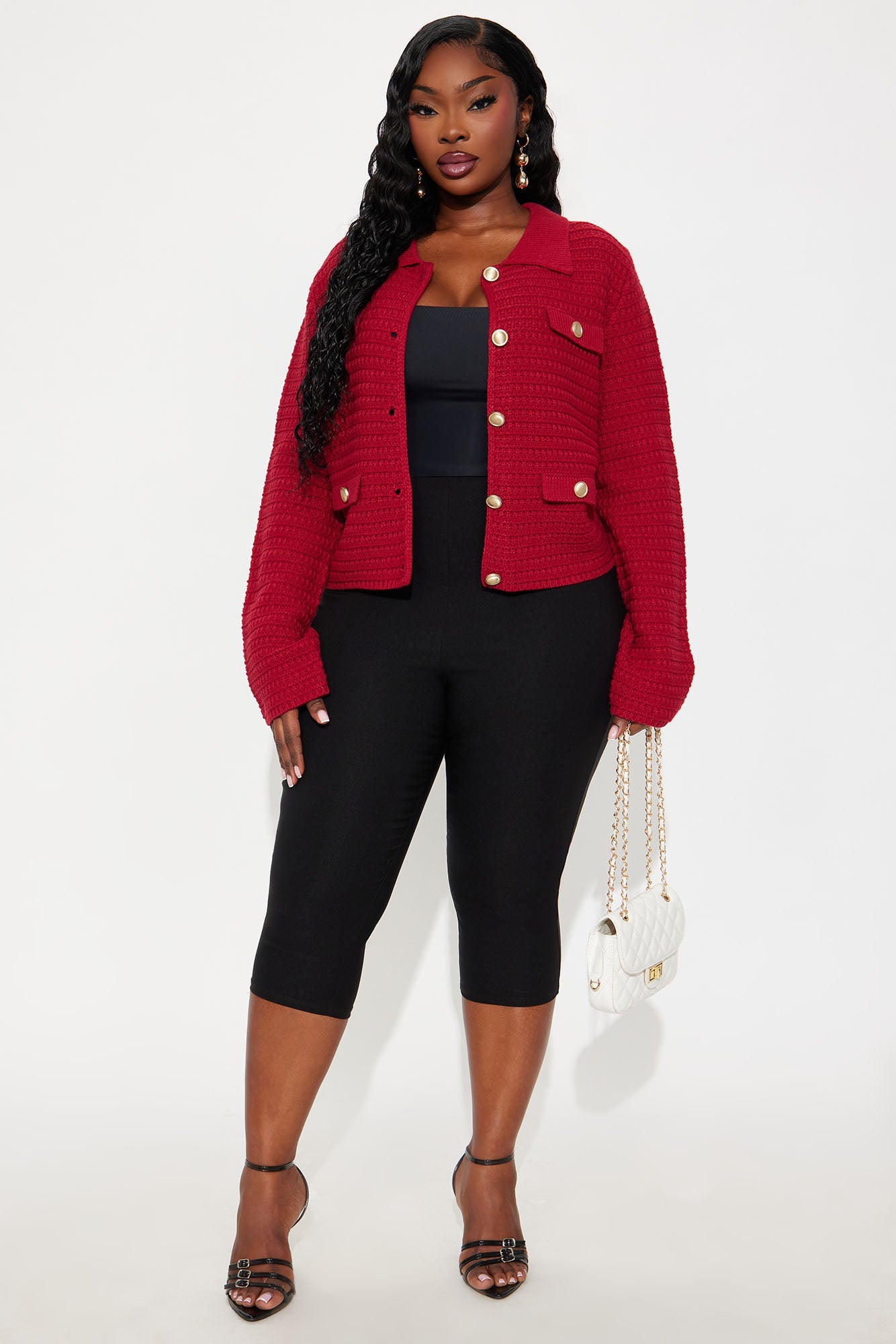Fill Me In Cardigan - Red