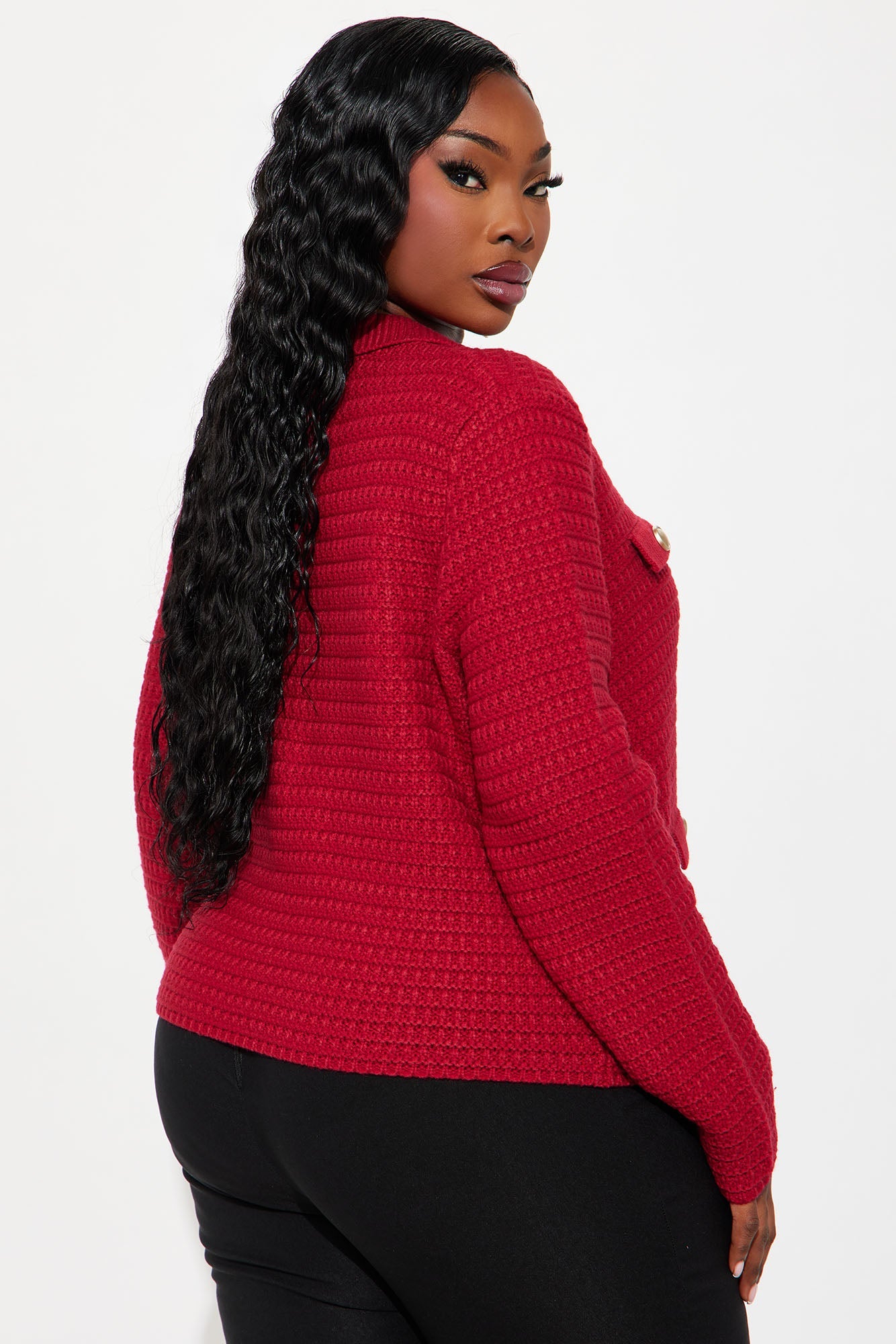 Fill Me In Cardigan - Red