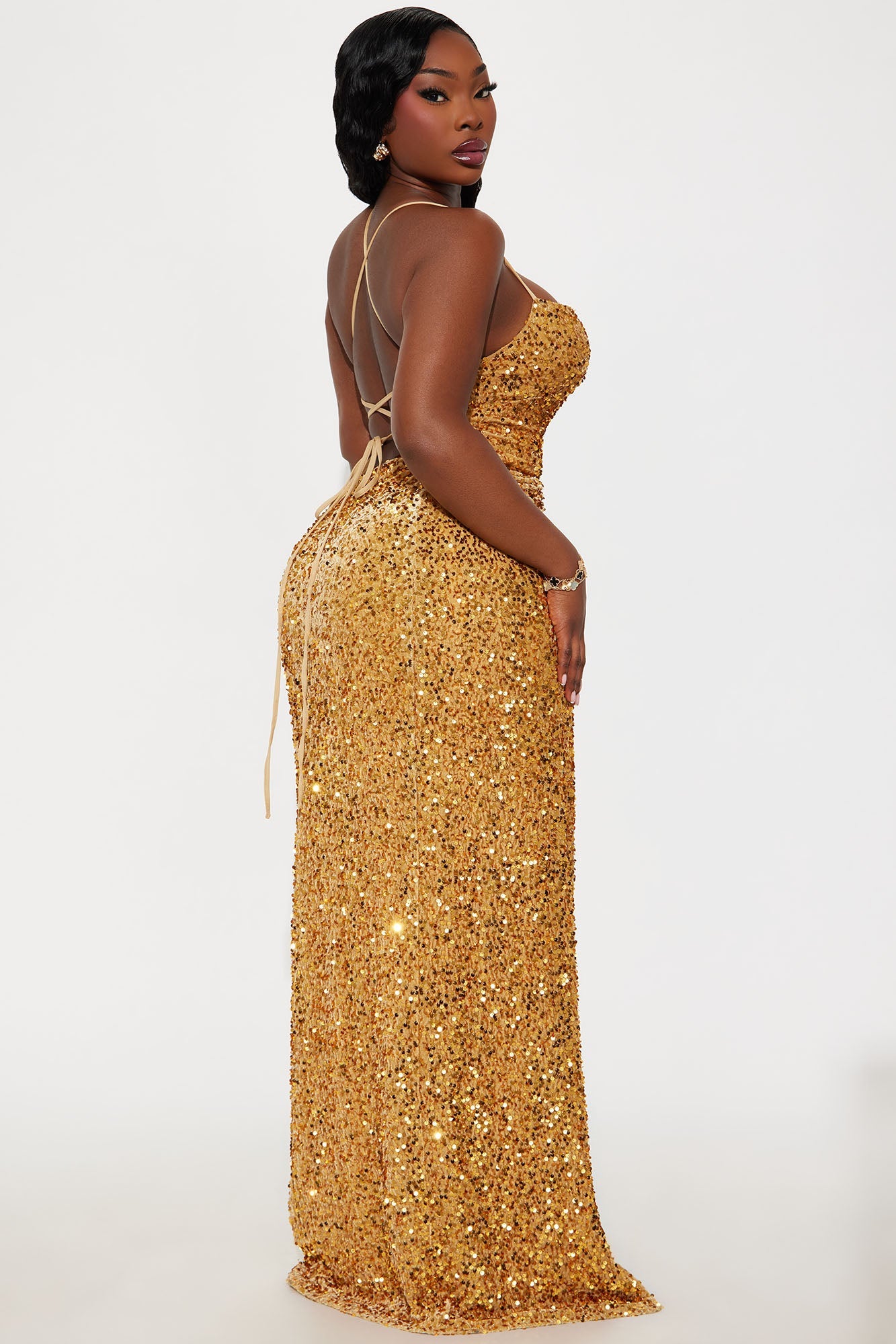 Tokyo Nights Sequin Gown - Gold