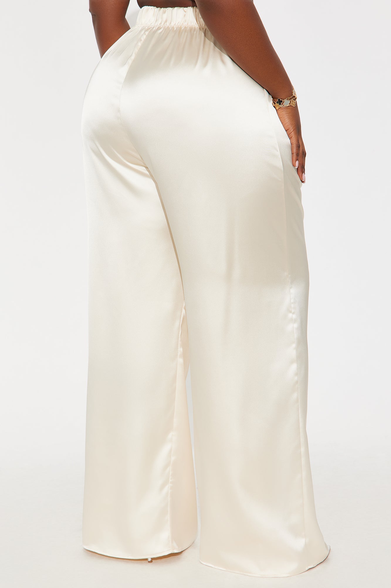 Tone It Down Satin Trouser - Cream