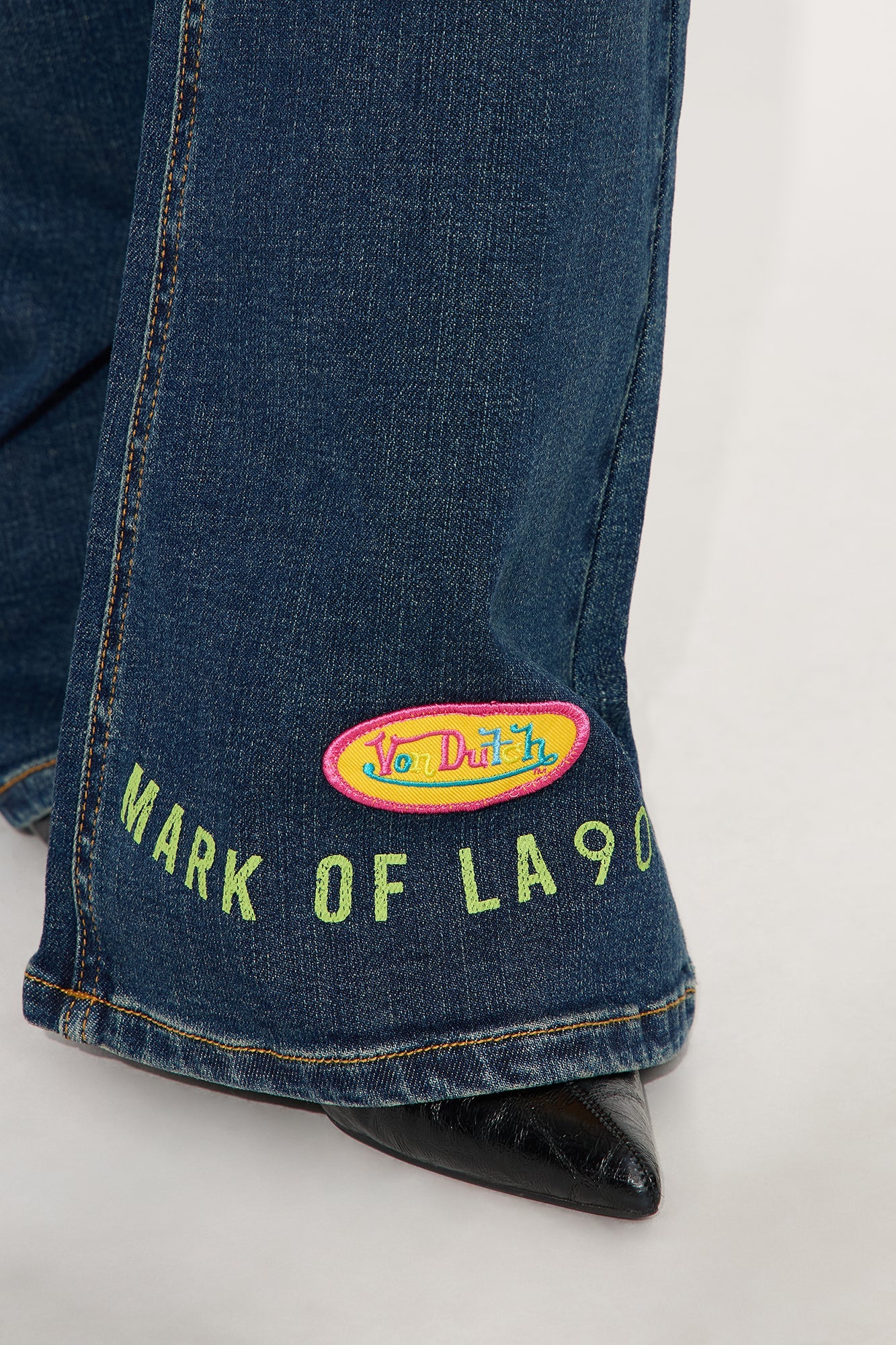 Von Dutch Tint Low Rise Flare Jeans - Dark Wash