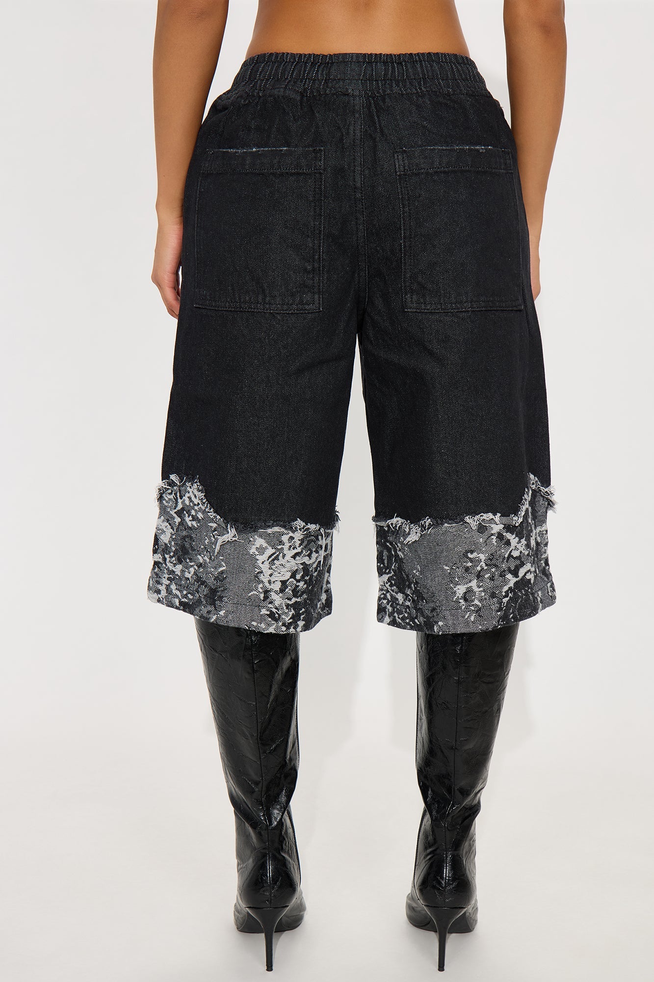Westerly Pull On Denim Jorts - Black Wash