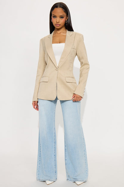 Gianna Fitted Blazer - Tan