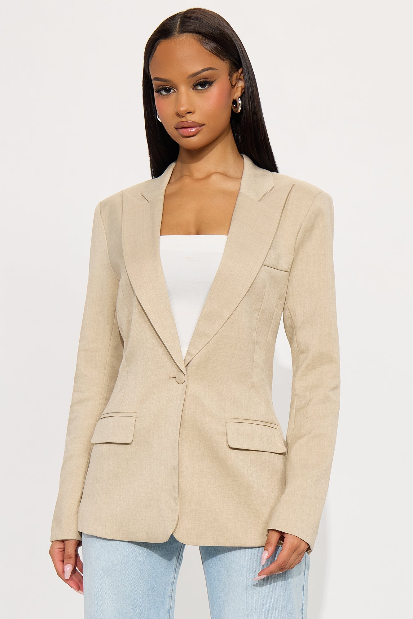 Gianna Fitted Blazer - Tan