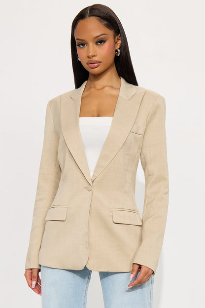Gianna Fitted Blazer - Tan