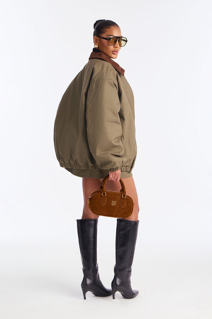 Amaya Jacket Mini Skirt Set - Olive